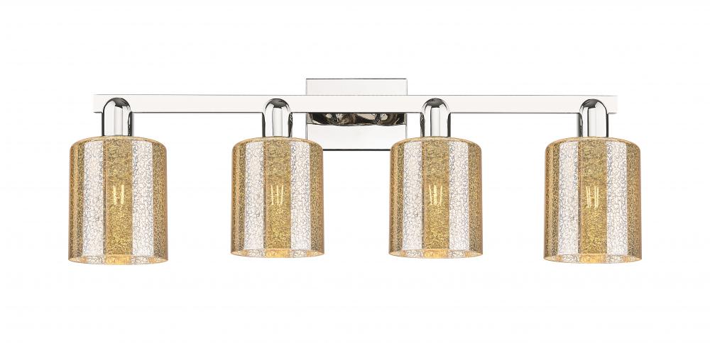 Cobbleskill - 4 Light - 32 inch - Polished Nickel - Bath Vanity Light