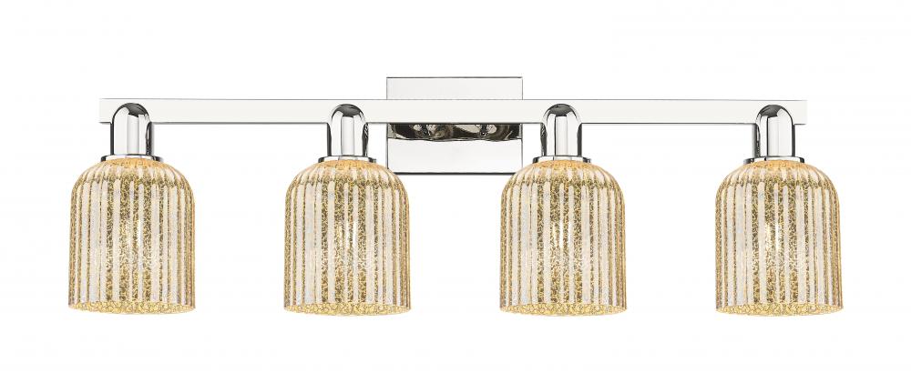 Bridal Veil - 4 Light - 36 inch - Polished Nickel - Bath Vanity Light