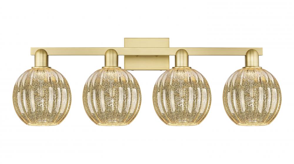 Preston Globe - 4 Light - 36 inch - Satin Gold - Bath Vanity Light