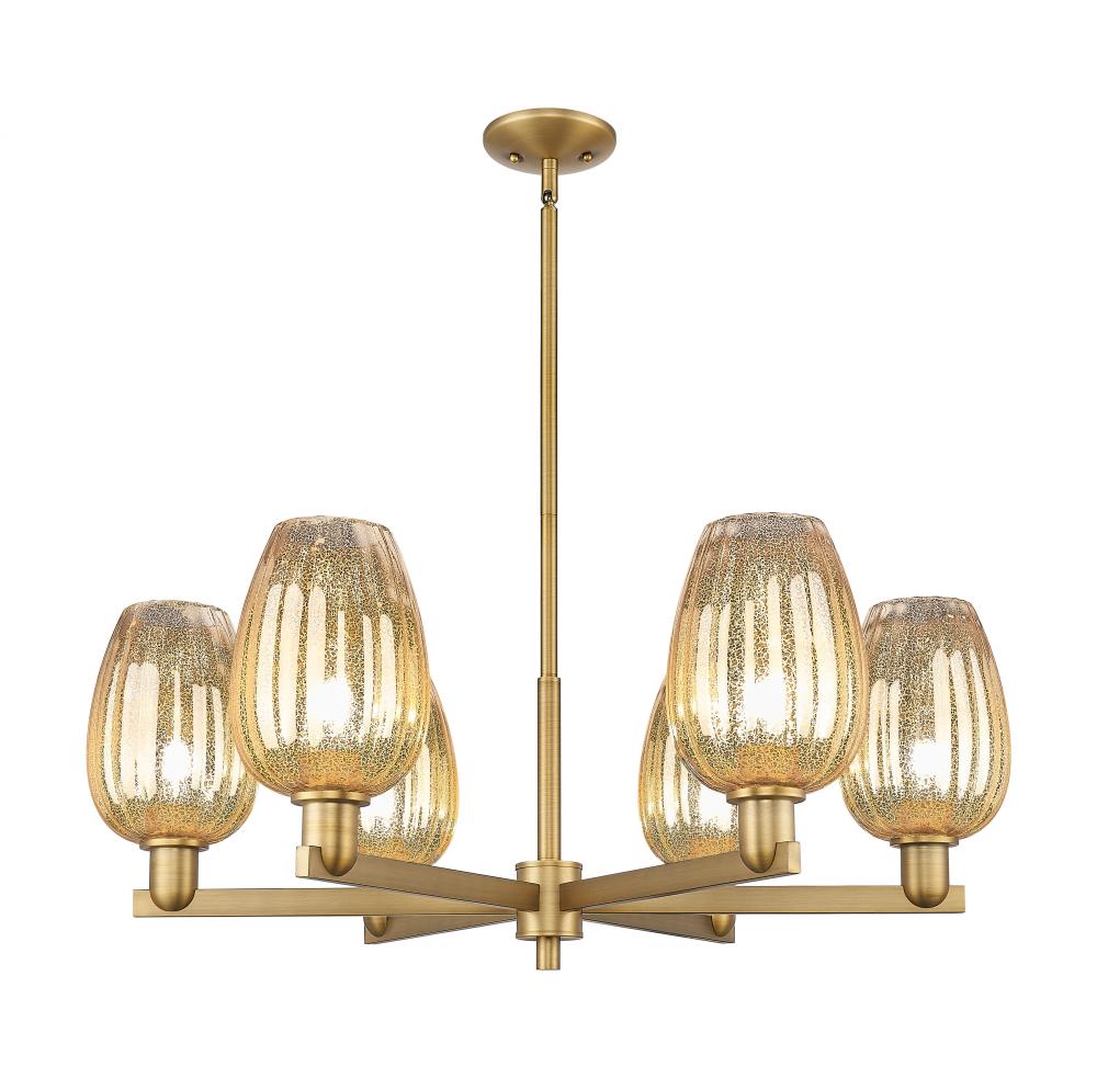 Preston - 6 Light - 24 inch - Brushed Brass - Chandelier