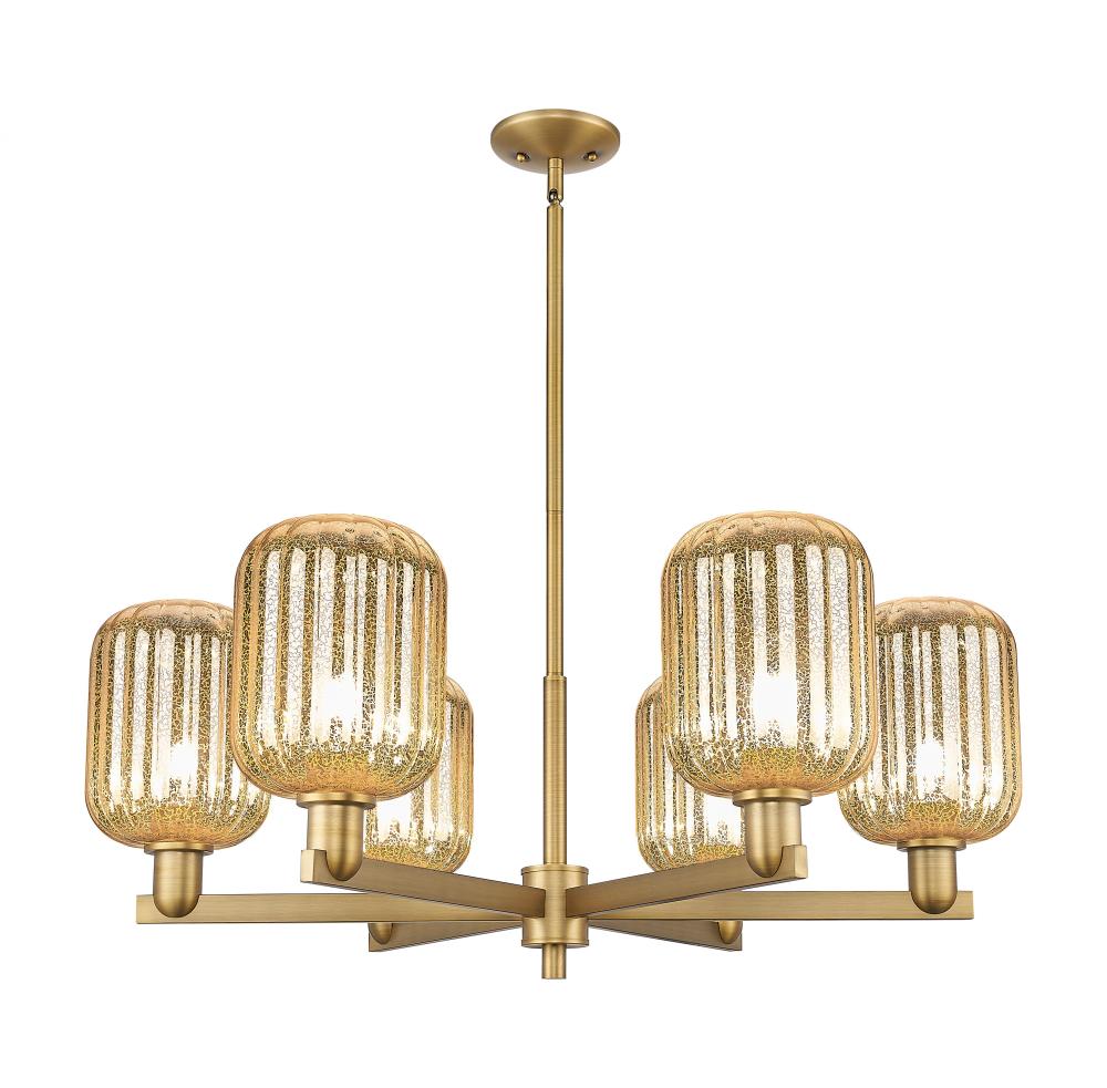 Preston - 6 Light - 24 inch - Brushed Brass - Chandelier