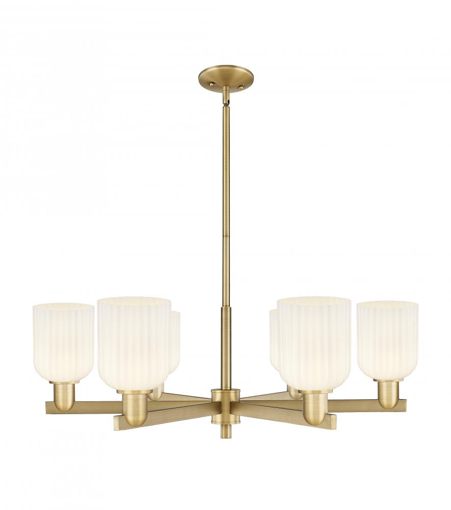 Bridal Veil - 6 Light - 24 inch - Brushed Brass - Chandelier
