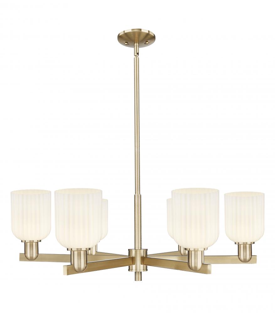 Bridal Veil - 6 Light - 24 inch - Satin Nickel - Chandelier