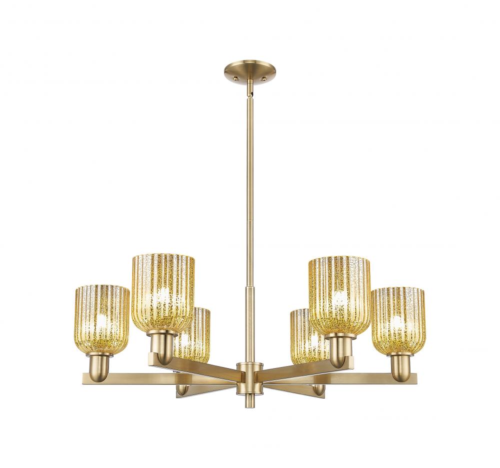 Bridal Veil - 6 Light - 24 inch - Satin Nickel - Chandelier