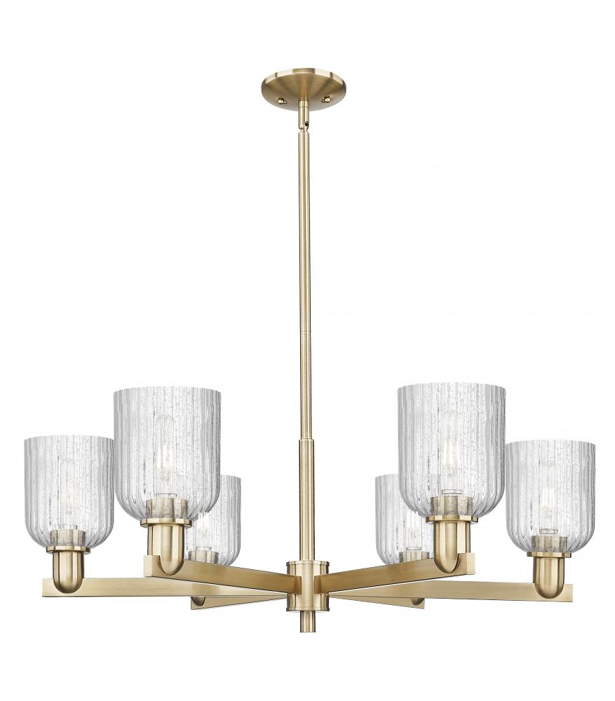 Bridal Veil - 6 Light - 24 inch - Satin Nickel - Chandelier