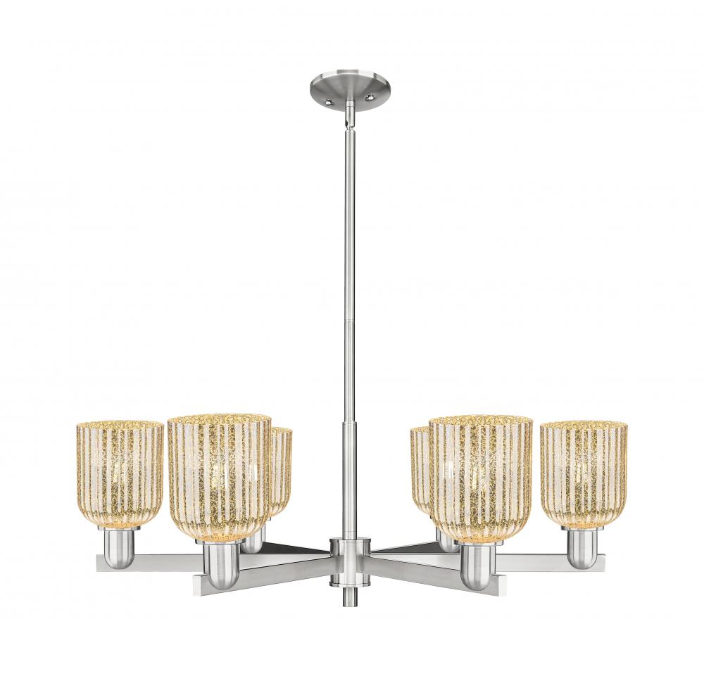 Bridal Veil - 6 Light - 24 inch - Satin Nickel - Chandelier