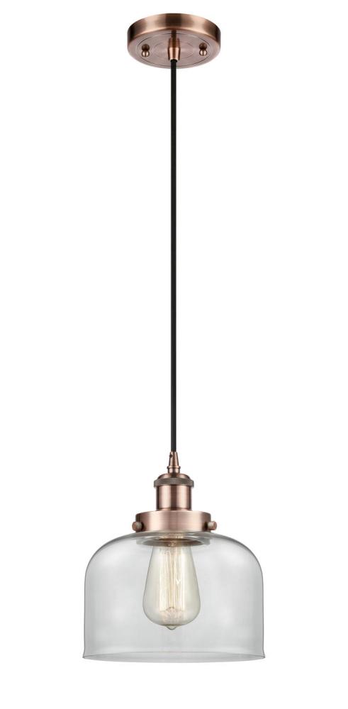 Bell - 1 Light - 8 inch - Antique Copper - Cord hung - Mini Pendant