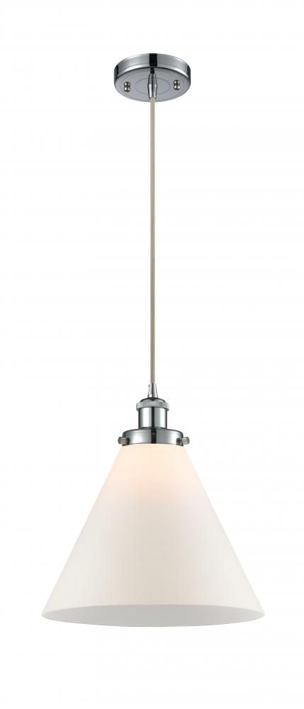 Cone - 1 Light - 12 inch - Polished Chrome - Cord hung - Mini Pendant