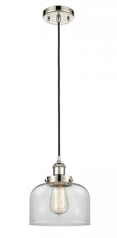 Bell - 1 Light - 8 inch - Polished Nickel - Cord hung - Mini Pendant