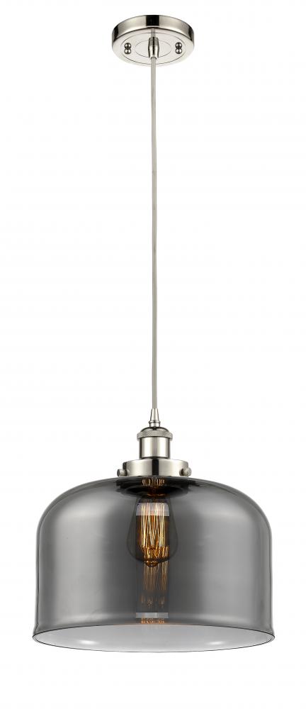 Bell - 1 Light - 12 inch - Polished Nickel - Cord hung - Mini Pendant