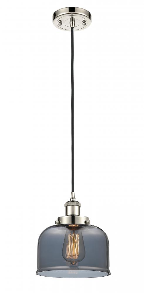 Bell - 1 Light - 8 inch - Polished Nickel - Cord hung - Mini Pendant