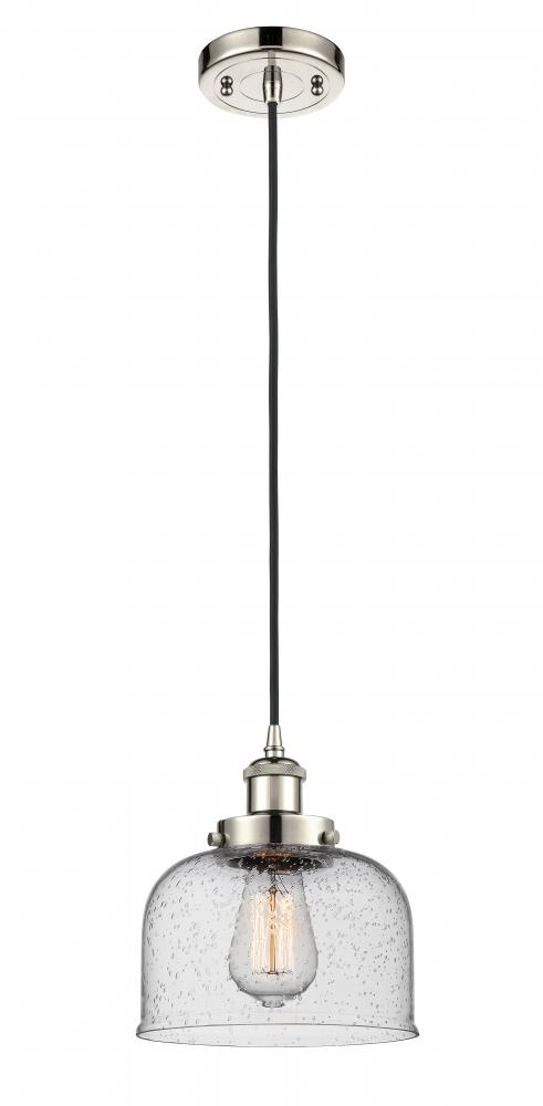 Bell - 1 Light - 8 inch - Polished Nickel - Cord hung - Mini Pendant