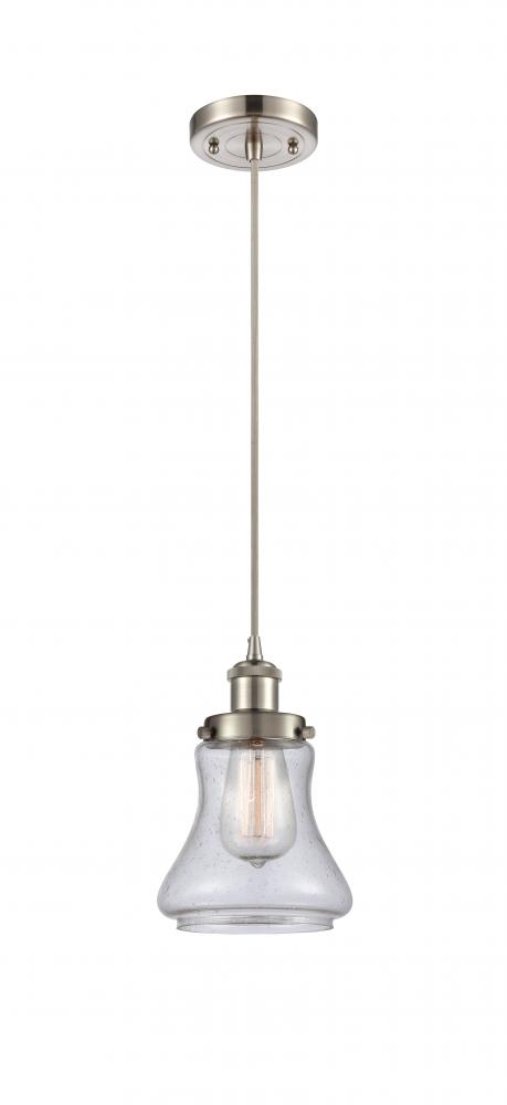 Bellmont - 1 Light - 6 inch - Brushed Satin Nickel - Cord hung - Mini Pendant