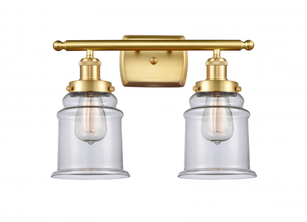 Canton - 2 Light - 16 inch - Satin Gold - Bath Vanity Light