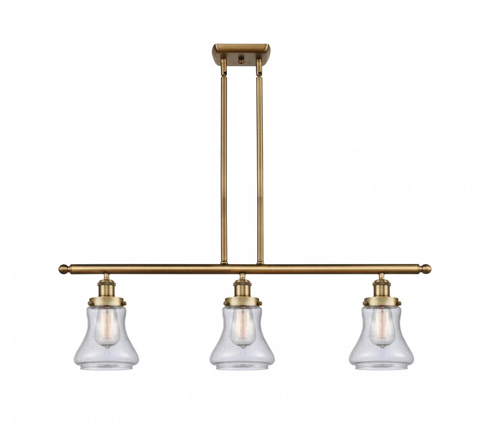 Bellmont - 3 Light - 36 inch - Brushed Brass - Stem Hung - Island Light