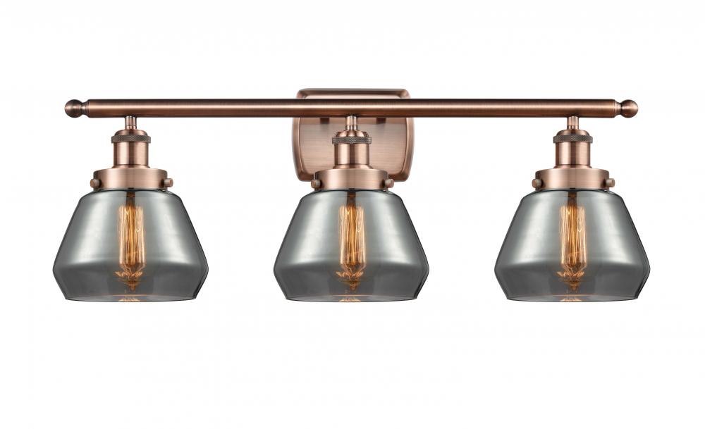 Fulton - 3 Light - 26 inch - Antique Copper - Bath Vanity Light