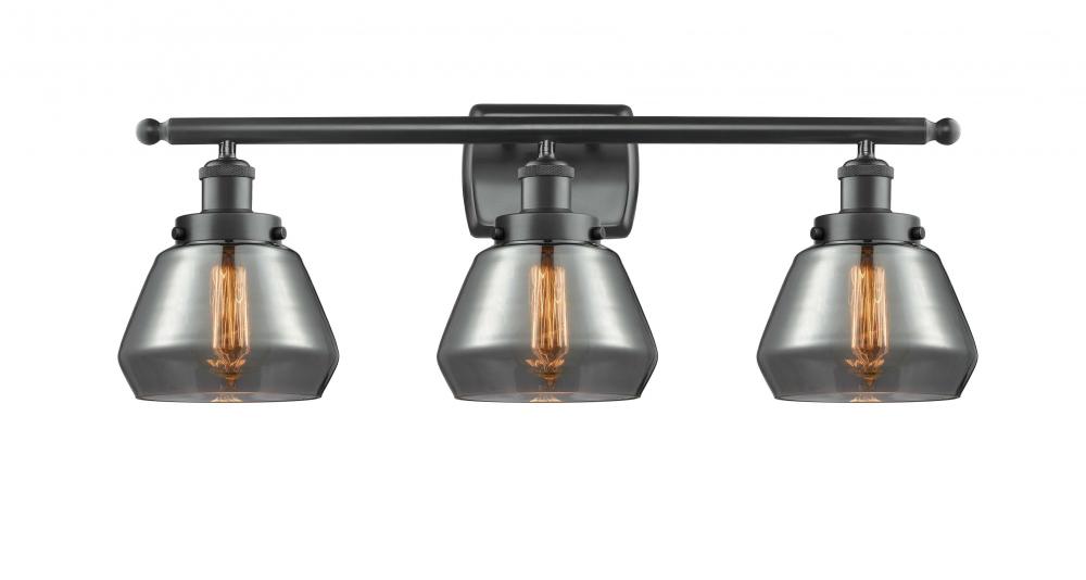 Fulton - 3 Light - 26 inch - Matte Black - Bath Vanity Light
