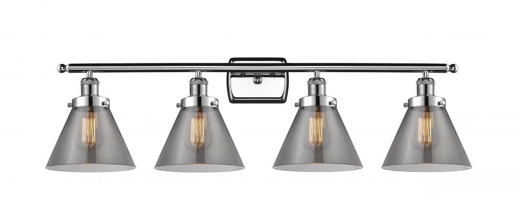 Cone - 4 Light - 38 inch - Polished Chrome - Bath Vanity Light