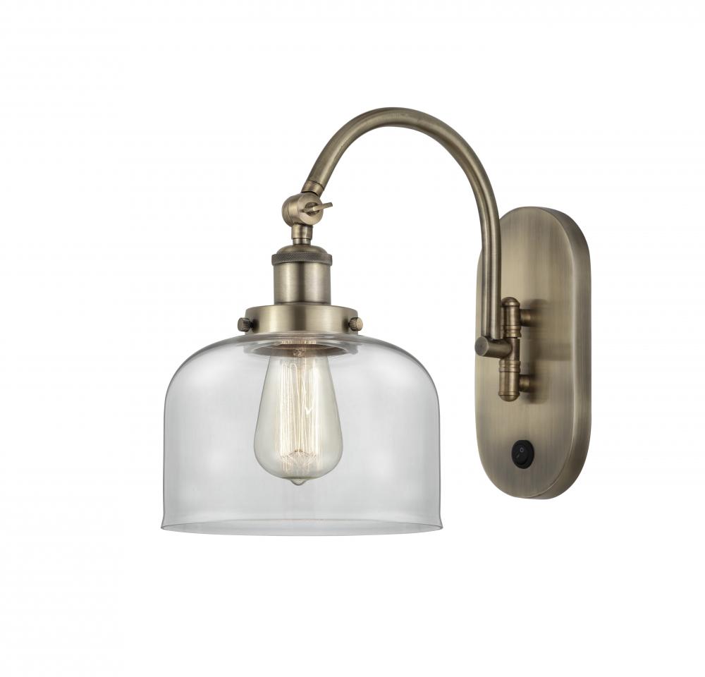 Bell - 1 Light - 8 inch - Antique Brass - Adjustable Swing Arm