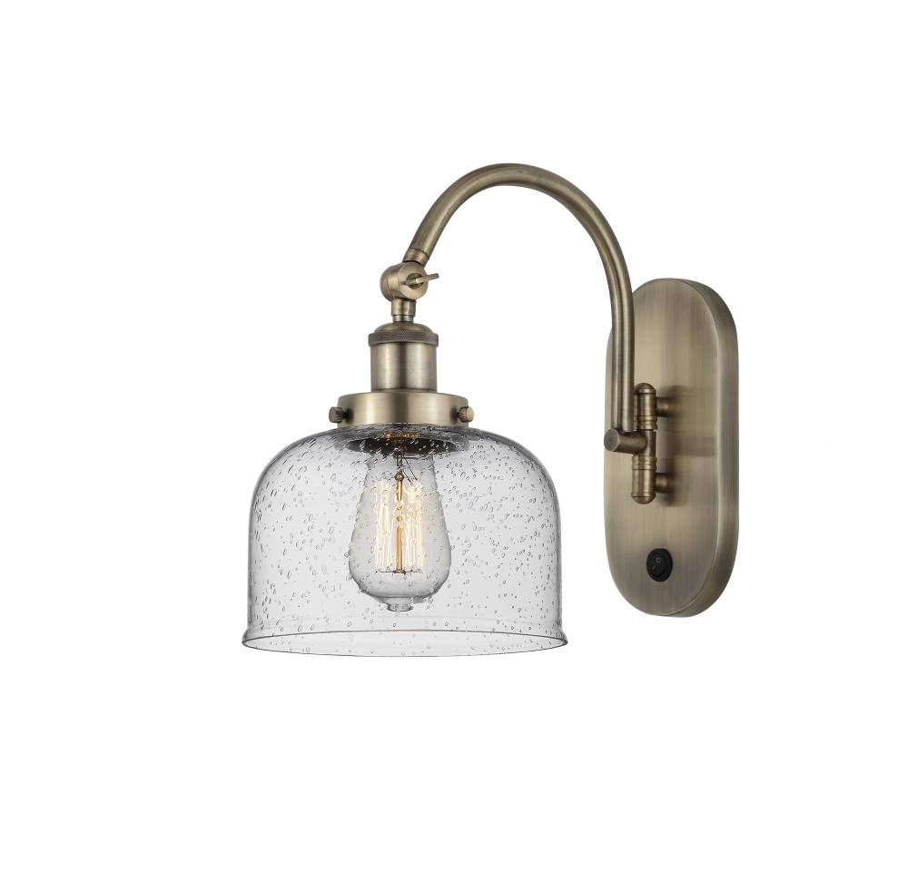 Bell - 1 Light - 8 inch - Antique Brass - Adjustable Swing Arm