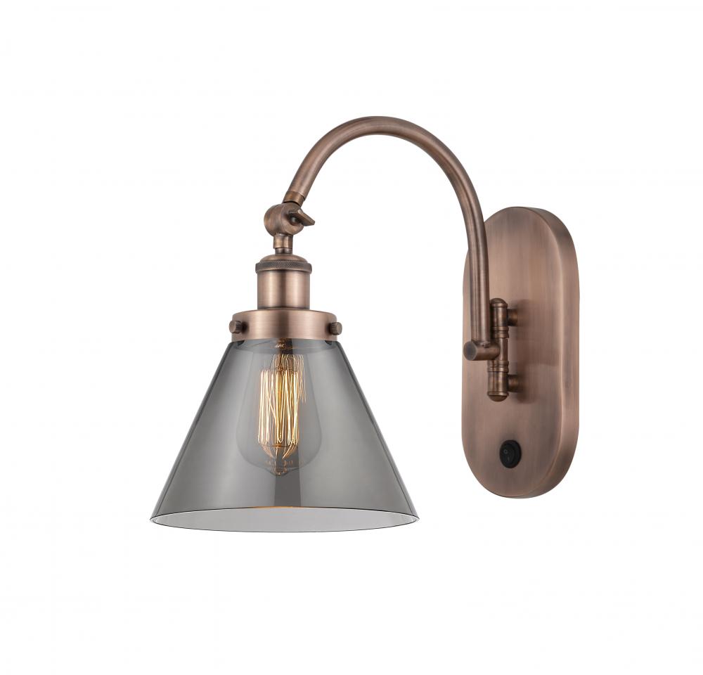 Cone - 1 Light - 8 inch - Antique Copper - Adjustable Swing Arm