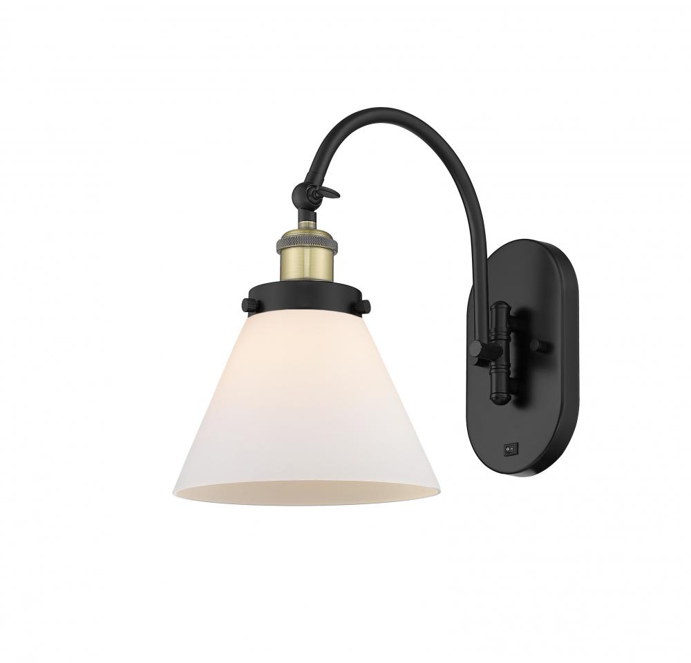 Cone - 1 Light - 8 inch - Black Antique Brass - Adjustable Swing Arm