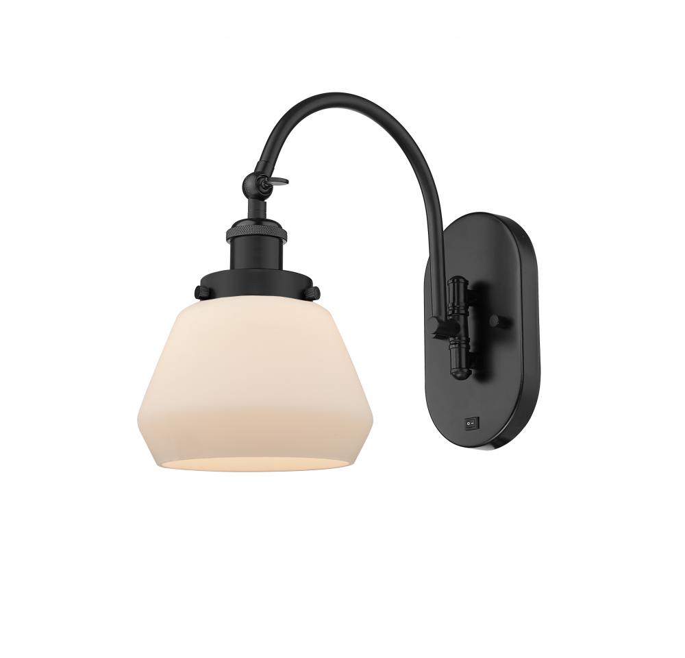 Fulton - 1 Light - 7 inch - Matte Black - Adjustable Swing Arm