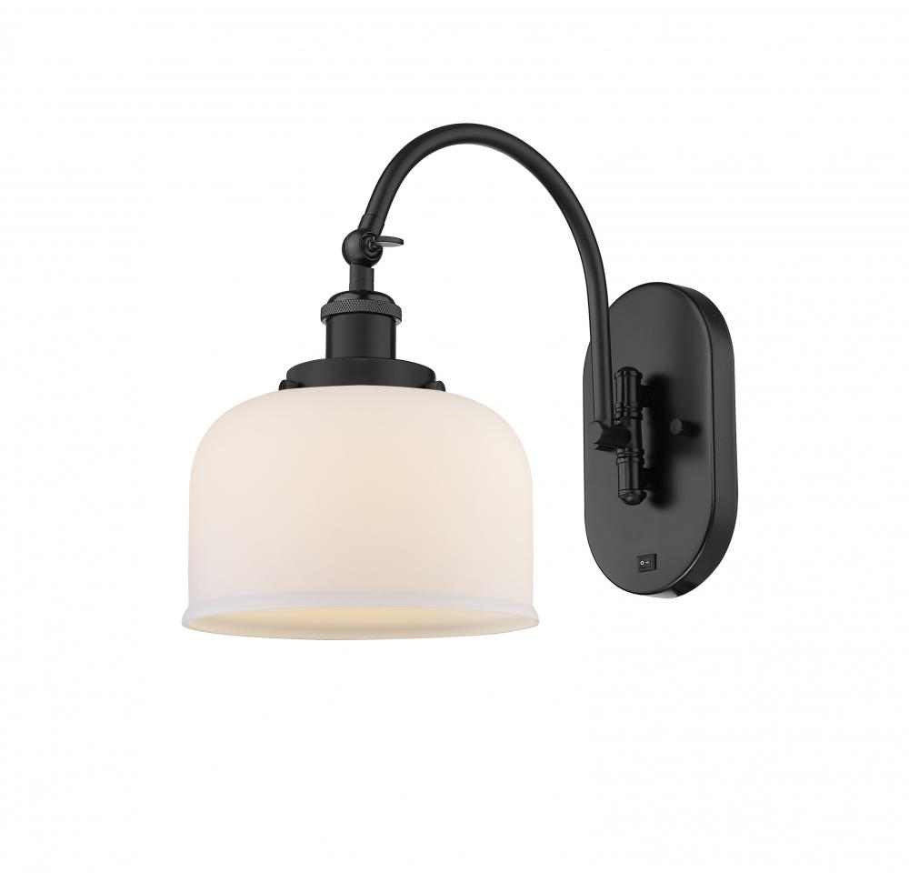 Bell - 1 Light - 8 inch - Matte Black - Adjustable Swing Arm