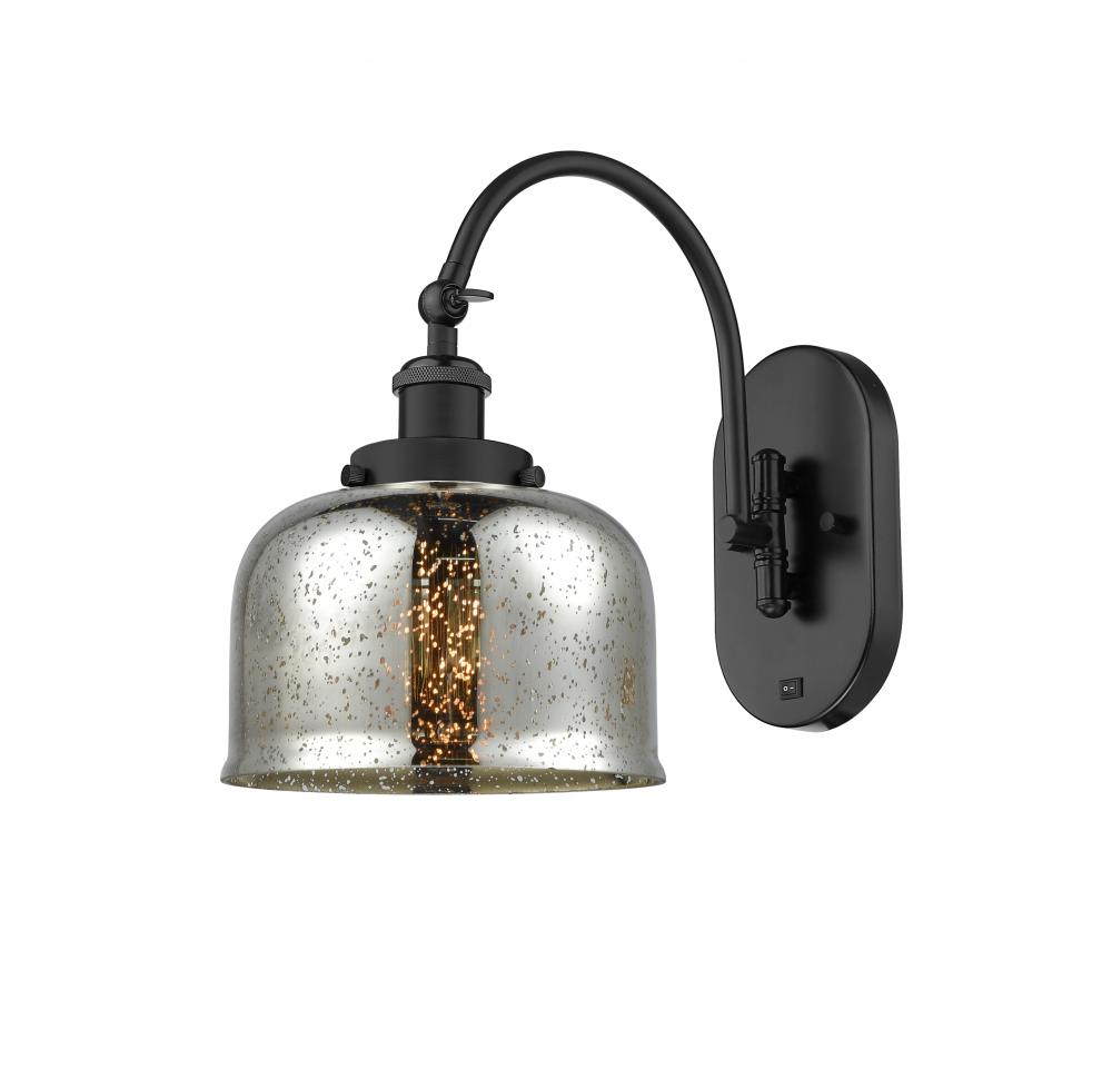 Bell - 1 Light - 8 inch - Matte Black - Adjustable Swing Arm