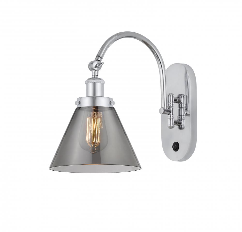 Cone - 1 Light - 8 inch - Polished Chrome - Adjustable Swing Arm