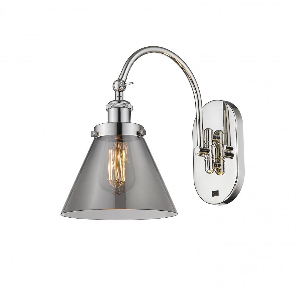 Cone - 1 Light - 8 inch - Polished Nickel - Adjustable Swing Arm