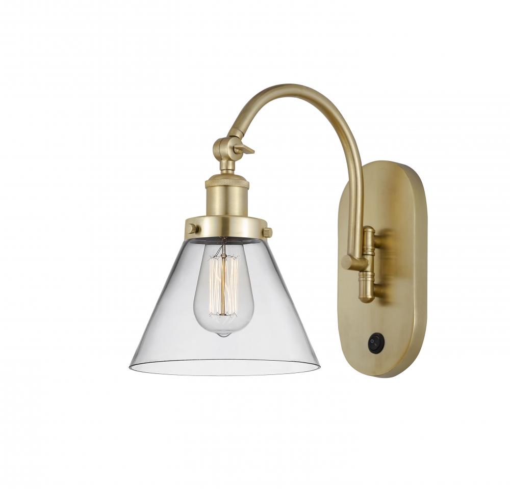 Cone - 1 Light - 8 inch - Satin Gold - Adjustable Swing Arm