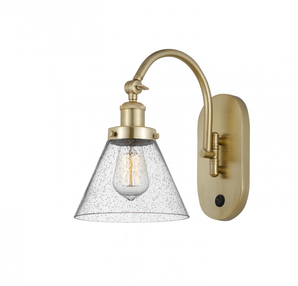 Cone - 1 Light - 8 inch - Satin Gold - Adjustable Swing Arm