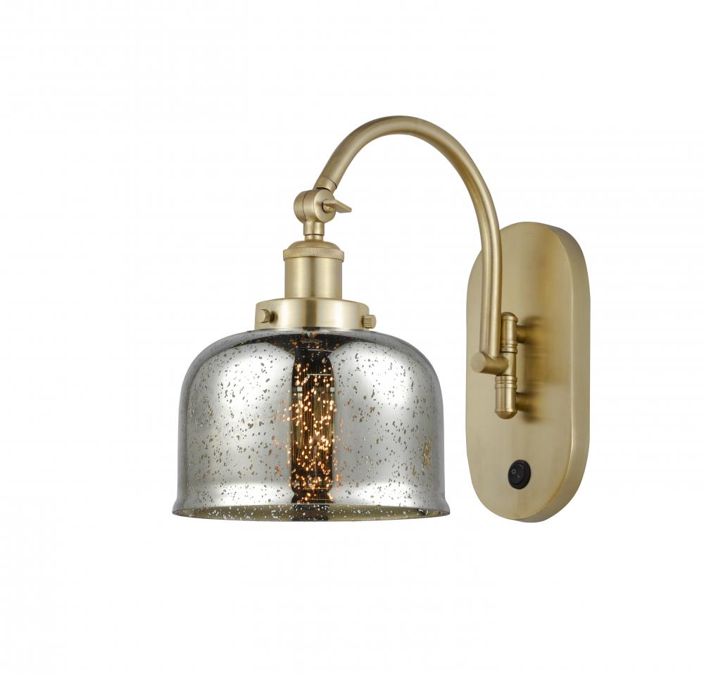 Bell - 1 Light - 8 inch - Satin Gold - Adjustable Swing Arm