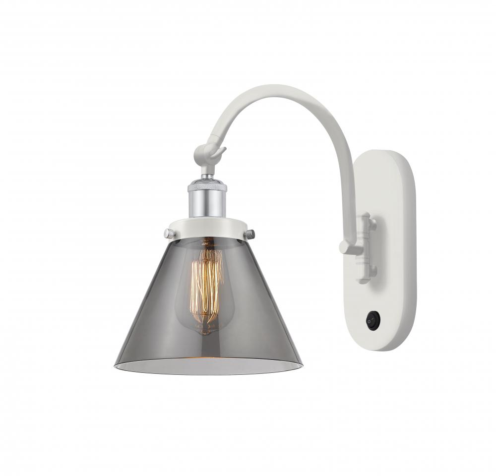Cone - 1 Light - 8 inch - White Polished Chrome - Adjustable Swing Arm
