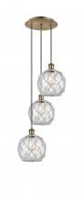 Innovations Lighting 113B-3P-AB-G122-8RW - Farmhouse Rope - 3 Light - 15 inch - Antique Brass - Cord Hung - Multi Pendant