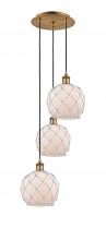 Innovations Lighting 113B-3P-BB-G121-8RW - Farmhouse Rope - 3 Light - 15 inch - Brushed Brass - Cord Hung - Multi Pendant