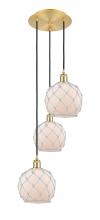 Innovations Lighting 113B-3P-SG-G121-8RW - Farmhouse Rope - 3 Light - 15 inch - Satin Gold - Cord Hung - Multi Pendant