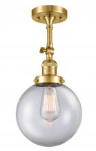 Innovations Lighting 201F-SG-G202-8 - Beacon - 1 Light - 8 inch - Satin Gold - Adjustable Semi-Flush Mount