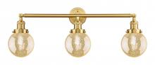 Innovations Lighting 205-SG-G208-6 - Beacon - 3 Light - 30 inch - Satin Gold - Bath Vanity Light