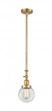 Innovations Lighting 206-SG-G202-6 - Beacon - 1 Light - 6 inch - Satin Gold - Stem Hung - Adjustable Mini Pendant