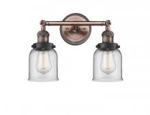 Innovations Lighting 208BP-ACBK-G52 - Bell - 2 Light - 16 inch - Antique Copper - Adjustable Bath Vanity Light