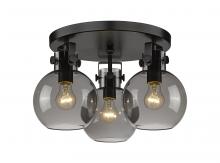 Innovations Lighting 411-3F-BK-G410-7SM - Newton Sphere - 3 Light - 18 inch - Matte Black - Flush Mount