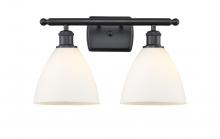 Innovations Lighting 516-2W-BK-GBD-751 - Bristol - 2 Light - 18 inch - Matte Black - Bath Vanity Light