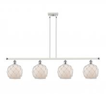 Innovations Lighting 516-4I-WPC-G121-8RW - Farmhouse Rope - 4 Light - 48 inch - White Polished Chrome - Cord hung - Island Light