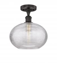 Innovations Lighting 616-1F-OB-G555-12CL - Ithaca - 1 Light - 12 inch - Oil Rubbed Bronze - Semi-Flush Mount
