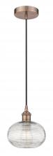 Innovations Lighting 616-1P-AC-G555-8CL - Ithaca - 1 Light - 8 inch - Antique Copper - Cord hung - Mini Pendant