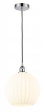 Innovations Lighting 616-1P-PC-G1217-12WV - White Venetian - 1 Light - 12 inch - Polished Chrome - Cord Hung - Mini Pendant