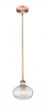 Innovations Lighting 616-1S-AC-G555-8CL - Ithaca - 1 Light - 8 inch - Antique Copper - Cord hung - Mini Pendant