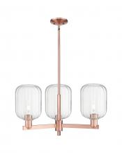 Innovations Lighting 716-3CR-AC-G460-7CL - Preston Cylinder - 3 Light - 18 inch - Antique Copper - Flush Mount